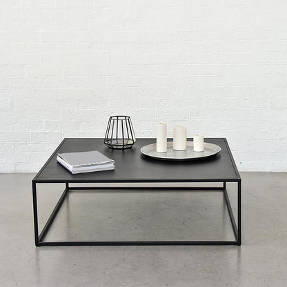 Mid-Century Modern Iron Coffee Table Black Finish Square Cocktail Table 39.5"L x 39.5"W x 16"H Clearhalo 'Coffee & Accent Tables' 'Coffee Tables' 'coffee_tables' 'furn' 'furn_coffee_tables' 'Furniture' 'Living Room Furniture' 6289611