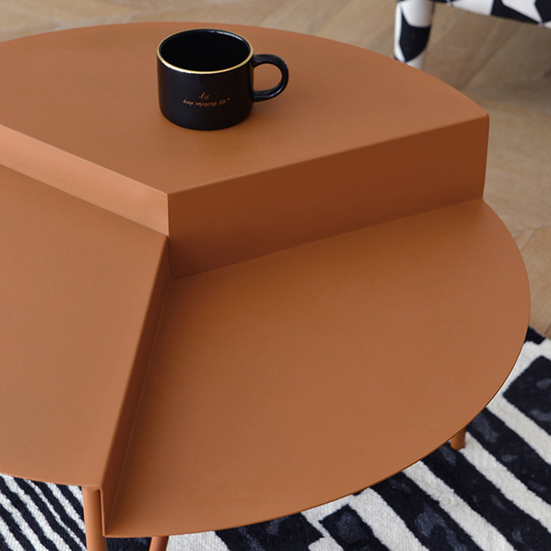 Geometric Metal Coffee Table Dia 27.6" 3 Legs Cocktail Table Clearhalo 'Coffee & Accent Tables' 'Coffee Tables' 'coffee_tables' 'furn' 'furn_coffee_tables' 'Furniture' 'Living Room Furniture' 6289628