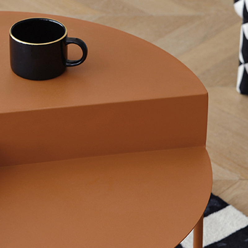 Geometric Metal Coffee Table Dia 27.6" 3 Legs Cocktail Table Clearhalo 'Coffee & Accent Tables' 'Coffee Tables' 'coffee_tables' 'furn' 'furn_coffee_tables' 'Furniture' 'Living Room Furniture' 6289633