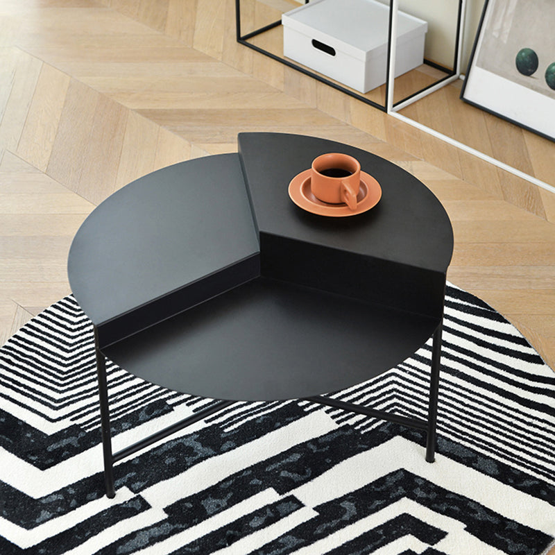 Geometric Metal Coffee Table Dia 27.6" 3 Legs Cocktail Table Clearhalo 'Coffee & Accent Tables' 'Coffee Tables' 'coffee_tables' 'furn' 'furn_coffee_tables' 'Furniture' 'Living Room Furniture' 6289634