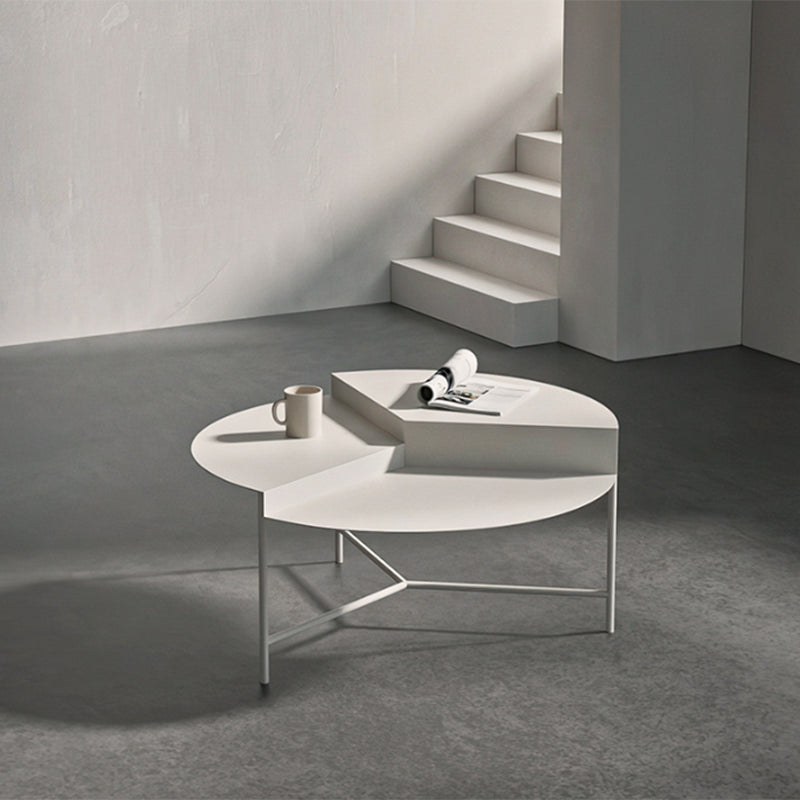 Geometric Metal Coffee Table Dia 27.6" 3 Legs Cocktail Table Clearhalo 'Coffee & Accent Tables' 'Coffee Tables' 'coffee_tables' 'furn' 'furn_coffee_tables' 'Furniture' 'Living Room Furniture' 6289635