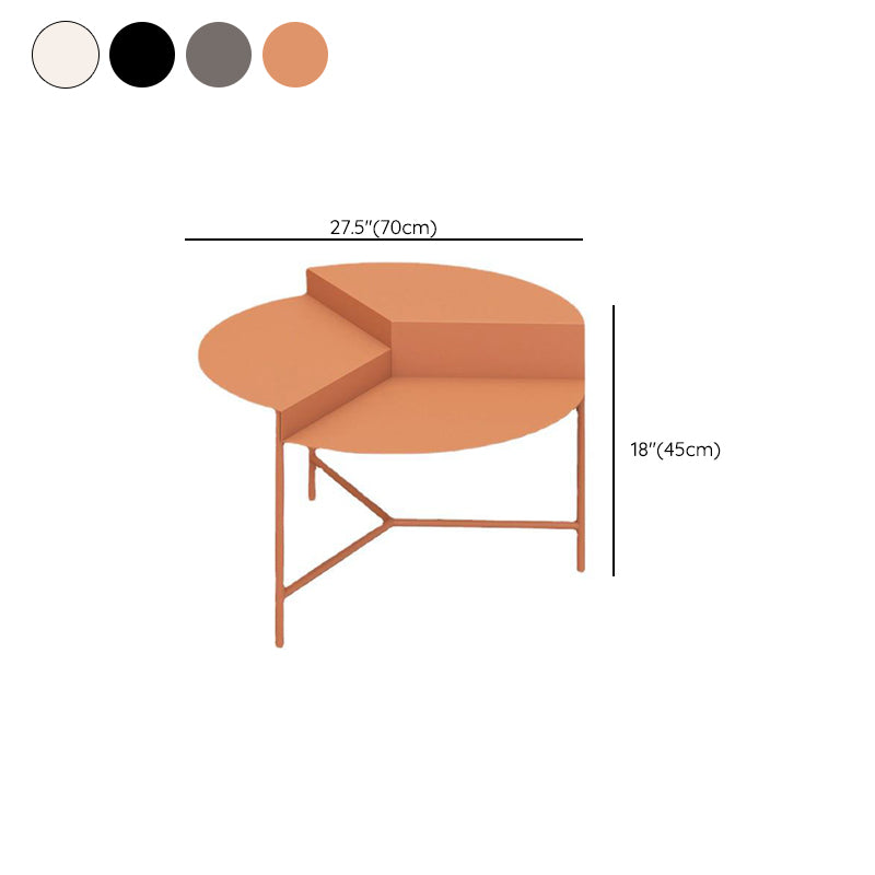 Geometric Metal Coffee Table Dia 27.6" 3 Legs Cocktail Table Clearhalo 'Coffee & Accent Tables' 'Coffee Tables' 'coffee_tables' 'furn' 'furn_coffee_tables' 'Furniture' 'Living Room Furniture' 6289637