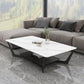 Cross Legs Slate Coffee Table Shelf Included Simple Single Cocktail Table