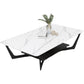 Cross Legs Slate Coffee Table Shelf Included Simple Single Cocktail Table