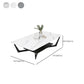 Cross Legs Slate Coffee Table Shelf Included Simple Single Cocktail Table