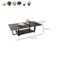 Glam 17.7" H Frame Cocktail Table Rectangular Slate Coffee Table with Floor Shelf