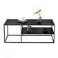 Black Finish Metal Rectangular Coffee Cocktail Table with Storage Shelf Clearhalo 'Coffee & Accent Tables' 'Coffee Tables' 'coffee_tables' 'furn' 'furn_coffee_tables' 'Furniture' 'Living Room Furniture' 6289705