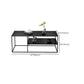 Black Finish Metal Rectangular Coffee Cocktail Table with Storage Shelf Clearhalo 'Coffee & Accent Tables' 'Coffee Tables' 'coffee_tables' 'furn' 'furn_coffee_tables' 'Furniture' 'Living Room Furniture' 6289709