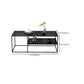 Black Finish Metal Rectangular Coffee Cocktail Table with Storage Shelf Clearhalo 'Coffee & Accent Tables' 'Coffee Tables' 'coffee_tables' 'furn' 'furn_coffee_tables' 'Furniture' 'Living Room Furniture' 6289711