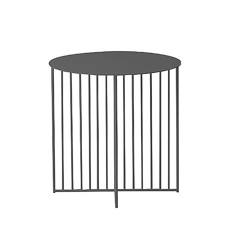 Mesa de centro moderna de hierro de mediados de siglo, mesa de cóctel con marco redondo de metal