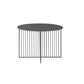 Mesa de centro moderna de hierro de mediados de siglo, mesa de cóctel con marco redondo de metal