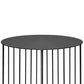 Mesa de centro moderna de hierro de mediados de siglo, mesa de cóctel con marco redondo de metal