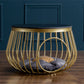 Glam Slate/Glass Top Coffee Table Dia 21.7" Frame Cocktail Table with Storage Clearhalo 'Coffee & Accent Tables' 'Coffee Tables' 'coffee_tables' 'furn' 'furn_coffee_tables' 'Furniture' 'Living Room Furniture' 6289758