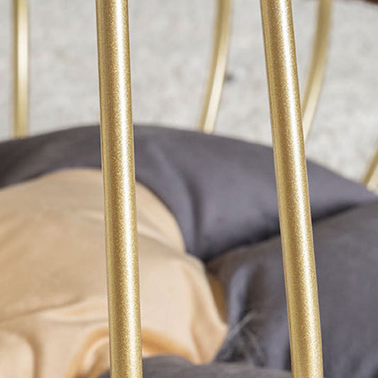 Glam Slate/Glass Top Coffee Table Dia 21.7" Frame Cocktail Table with Storage Clearhalo 'Coffee & Accent Tables' 'Coffee Tables' 'coffee_tables' 'furn' 'furn_coffee_tables' 'Furniture' 'Living Room Furniture' 6289767