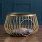 Glam Slate/Glass Top Coffee Table Dia 21.7" Frame Cocktail Table with Storage Clearhalo 'Coffee & Accent Tables' 'Coffee Tables' 'coffee_tables' 'furn' 'furn_coffee_tables' 'Furniture' 'Living Room Furniture' 6289774
