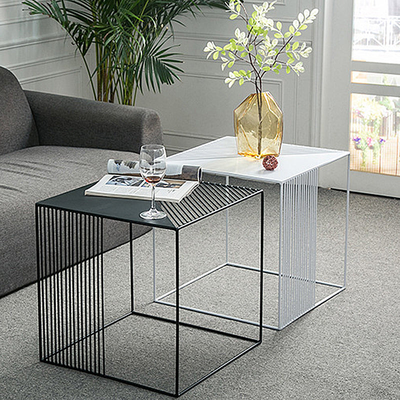 Metal Square Coffee Table Mid Century Simple Frame Cocktail Table Clearhalo 'Coffee & Accent Tables' 'Coffee Tables' 'coffee_tables' 'furn' 'furn_coffee_tables' 'Furniture' 'Living Room Furniture' 6289777