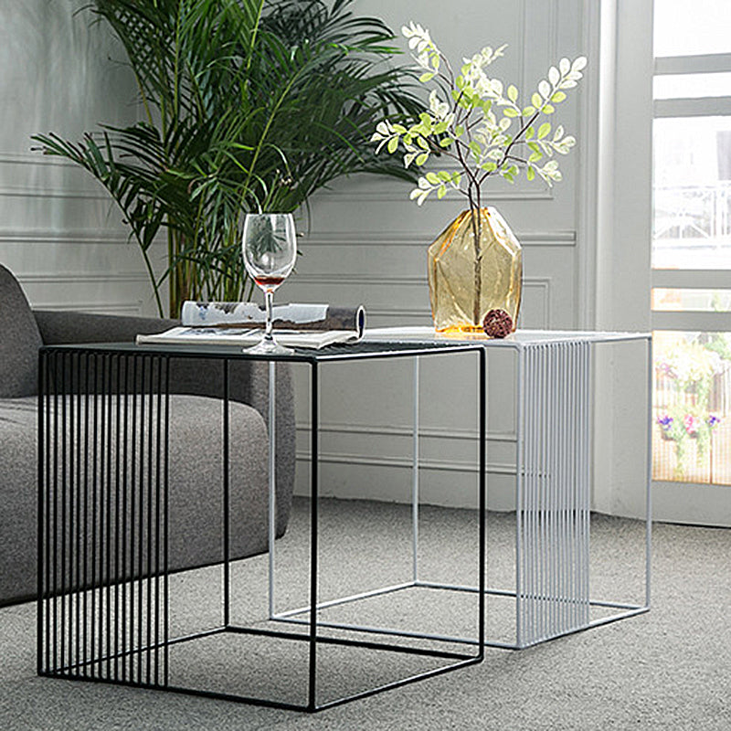 Metal Square Coffee Table Mid Century Simple Frame Cocktail Table Clearhalo 'Coffee & Accent Tables' 'Coffee Tables' 'coffee_tables' 'furn' 'furn_coffee_tables' 'Furniture' 'Living Room Furniture' 6289786