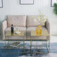 Brass Iron Frame Coffee Table Mid-Century Modern 17.7" W Square Cocktail Table Clearhalo 'Coffee & Accent Tables' 'Coffee Tables' 'coffee_tables' 'furn' 'furn_coffee_tables' 'Furniture' 'Living Room Furniture' 6289795