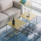 Brass Iron Frame Coffee Table Mid-Century Modern 17.7" W Square Cocktail Table Clearhalo 'Coffee & Accent Tables' 'Coffee Tables' 'coffee_tables' 'furn' 'furn_coffee_tables' 'Furniture' 'Living Room Furniture' 6289797