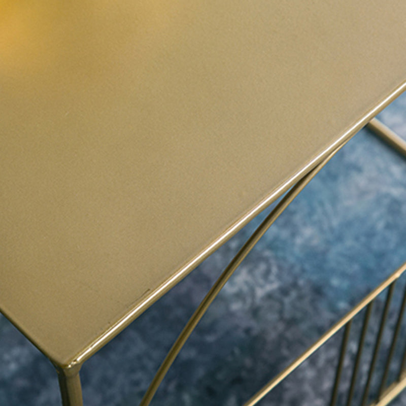 Brass Iron Frame Coffee Table Mid-Century Modern 17.7" W Square Cocktail Table Clearhalo 'Coffee & Accent Tables' 'Coffee Tables' 'coffee_tables' 'furn' 'furn_coffee_tables' 'Furniture' 'Living Room Furniture' 6289799