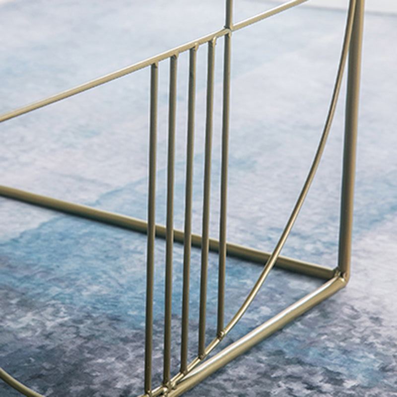 Brass Iron Frame Coffee Table Mid-Century Modern 17.7" W Square Cocktail Table Clearhalo 'Coffee & Accent Tables' 'Coffee Tables' 'coffee_tables' 'furn' 'furn_coffee_tables' 'Furniture' 'Living Room Furniture' 6289800