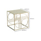 Brass Iron Frame Coffee Table Mid-Century Modern 17.7" W Square Cocktail Table Clearhalo 'Coffee & Accent Tables' 'Coffee Tables' 'coffee_tables' 'furn' 'furn_coffee_tables' 'Furniture' 'Living Room Furniture' 6289808