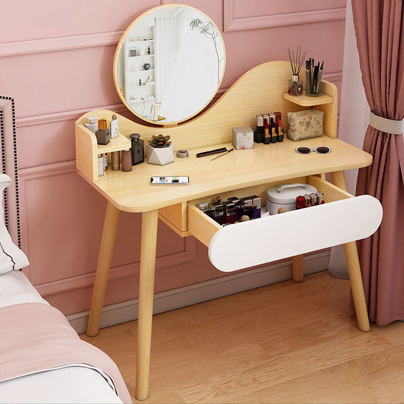 Contemporain 48,03 "Hauteur Cambrioleur en bois Miroir de maquillage Vanité