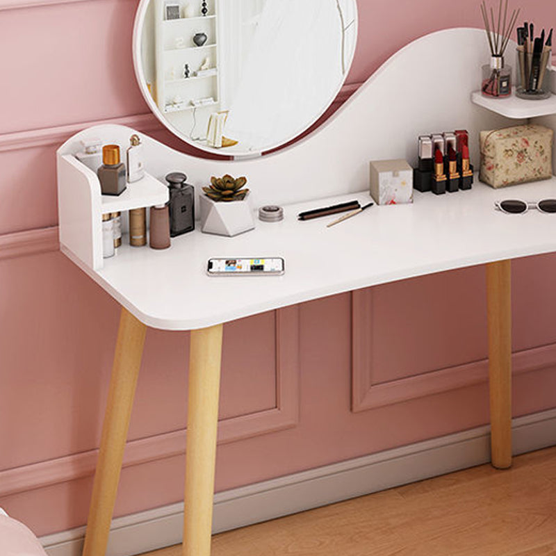 Contemporain 48,03 "Hauteur Cambrioleur en bois Miroir de maquillage Vanité