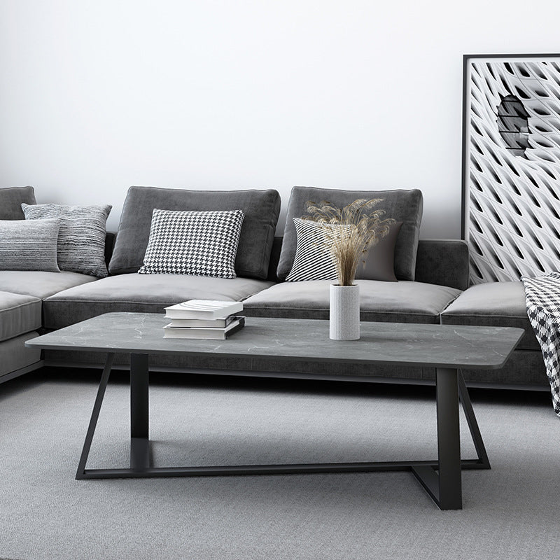 Frame 15.7" H 1 Single Cocktail Table Rectangular Slate Simple Coffee Table Clearhalo 'Coffee & Accent Tables' 'Coffee Tables' 'coffee_tables' 'furn' 'furn_coffee_tables' 'Furniture' 'Living Room Furniture' 6289825