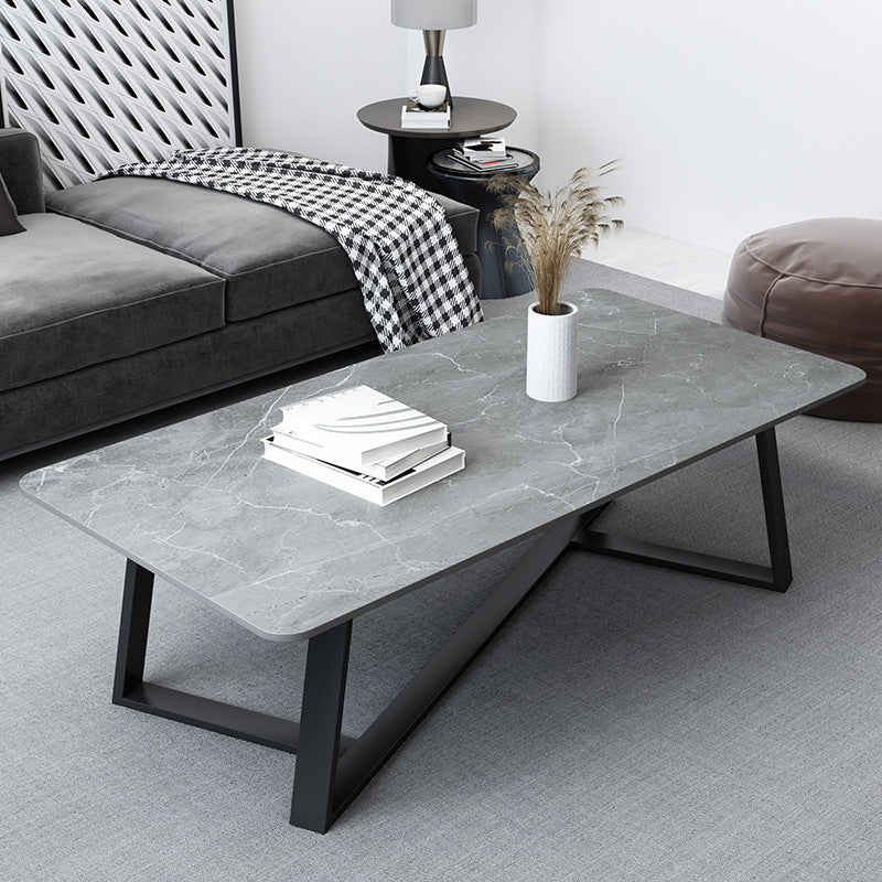 Frame 15.7" H 1 Single Cocktail Table Rectangular Slate Simple Coffee Table Clearhalo 'Coffee & Accent Tables' 'Coffee Tables' 'coffee_tables' 'furn' 'furn_coffee_tables' 'Furniture' 'Living Room Furniture' 6289826