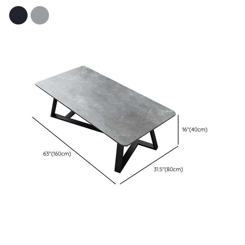 Frame 15.7" H 1 Single Cocktail Table Rectangular Slate Simple Coffee Table Clearhalo 'Coffee & Accent Tables' 'Coffee Tables' 'coffee_tables' 'furn' 'furn_coffee_tables' 'Furniture' 'Living Room Furniture' 6289838