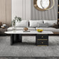 2 - Drawer Irregular Slate Coffee Table 15.7" H 1 Single Coffee Cocktail Table Clearhalo 'Coffee & Accent Tables' 'Coffee Tables' 'coffee_tables' 'furn' 'furn_coffee_tables' 'Furniture' 'Living Room Furniture' 6289842