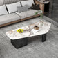 2 - Drawer Irregular Slate Coffee Table 15.7" H 1 Single Coffee Cocktail Table Pandora Brown Clearhalo 'Coffee & Accent Tables' 'Coffee Tables' 'coffee_tables' 'furn' 'furn_coffee_tables' 'Furniture' 'Living Room Furniture' 6289843