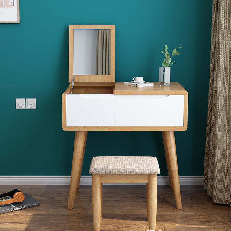 Solid Wood Dressing Table Mirror Make-up Vanity with 1 Drawer