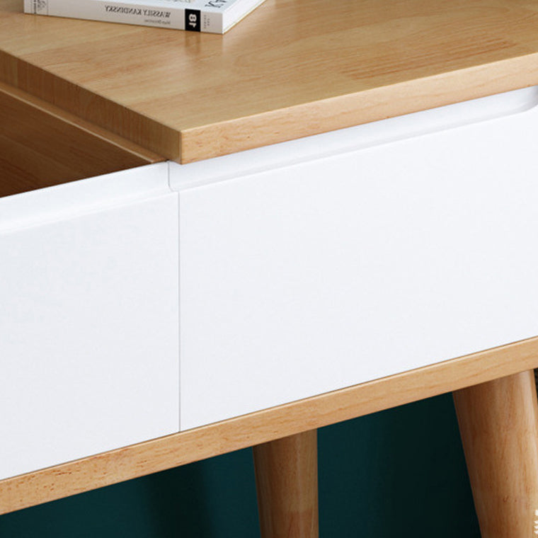 Vanité de maquillage miroir en bois massif avec 1 tiroir