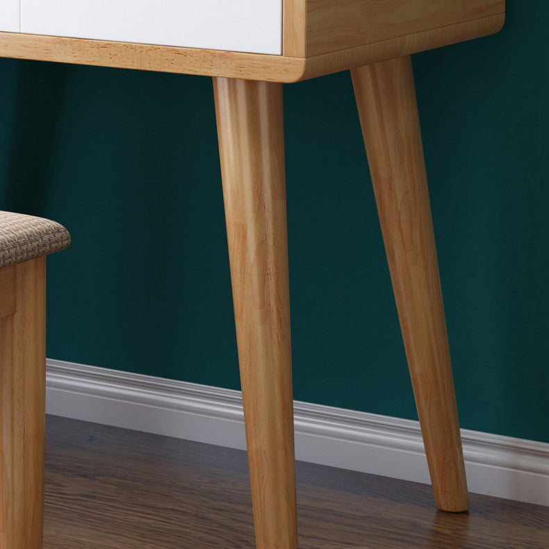 Tavolo da toeletta in legno massiccio vanità per trucco con 1 cassetto