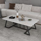 Rectangular Slate 1 Single Coffee Table 17.7-In High Frame Cocktail Table White Gold Clearhalo 'Coffee & Accent Tables' 'Coffee Tables' 'coffee_tables' 'furn' 'furn_coffee_tables' 'Furniture' 'Living Room Furniture' 6289902