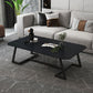 Rectangular Slate 1 Single Coffee Table 17.7-In High Frame Cocktail Table Black Gold Clearhalo 'Coffee & Accent Tables' 'Coffee Tables' 'coffee_tables' 'furn' 'furn_coffee_tables' 'Furniture' 'Living Room Furniture' 6289904