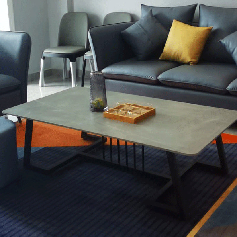 Rectangular Slate 1 Single Coffee Table 17.7-In High Frame Cocktail Table Clearhalo 'Coffee & Accent Tables' 'Coffee Tables' 'coffee_tables' 'furn' 'furn_coffee_tables' 'Furniture' 'Living Room Furniture' 6289906