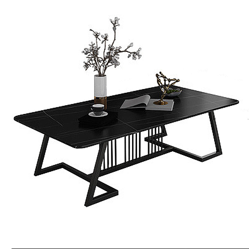 Rectangular Slate 1 Single Coffee Table 17.7-In High Frame Cocktail Table Clearhalo 'Coffee & Accent Tables' 'Coffee Tables' 'coffee_tables' 'furn' 'furn_coffee_tables' 'Furniture' 'Living Room Furniture' 6289909