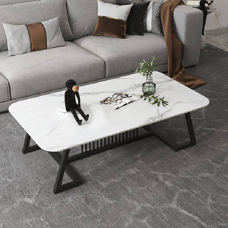 Rectangular Slate 1 Single Coffee Table 17.7-In High Frame Cocktail Table Clearhalo 'Coffee & Accent Tables' 'Coffee Tables' 'coffee_tables' 'furn' 'furn_coffee_tables' 'Furniture' 'Living Room Furniture' 6289910