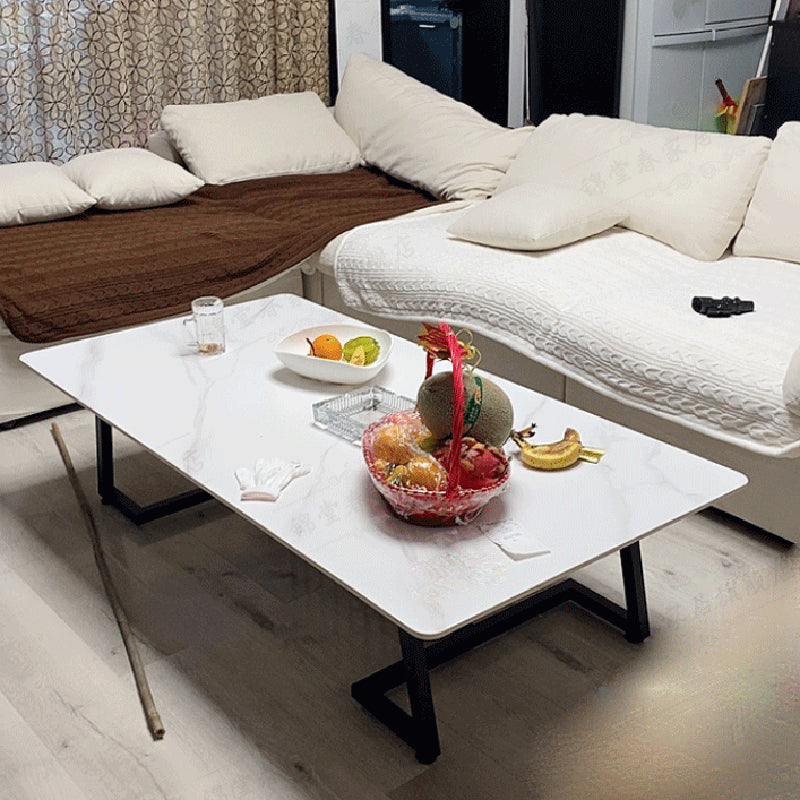 Rectangular Slate 1 Single Coffee Table 17.7-In High Frame Cocktail Table Clearhalo 'Coffee & Accent Tables' 'Coffee Tables' 'coffee_tables' 'furn' 'furn_coffee_tables' 'Furniture' 'Living Room Furniture' 6289911