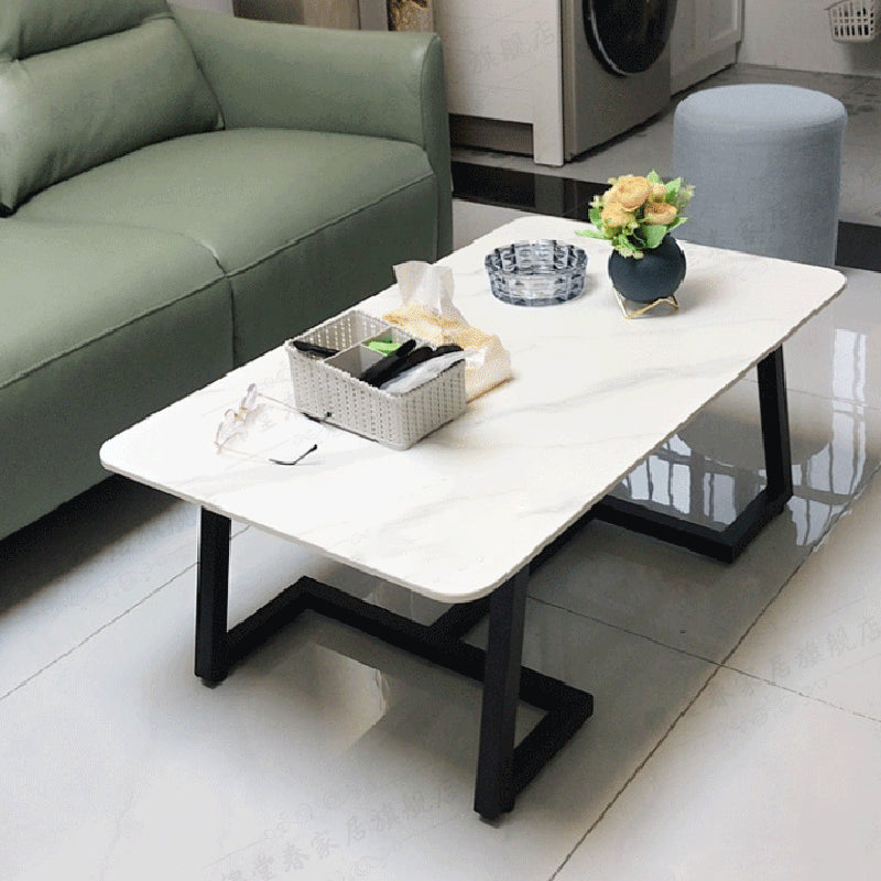 Rectangular Slate 1 Single Coffee Table 17.7-In High Frame Cocktail Table Clearhalo 'Coffee & Accent Tables' 'Coffee Tables' 'coffee_tables' 'furn' 'furn_coffee_tables' 'Furniture' 'Living Room Furniture' 6289912