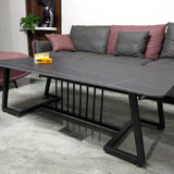 Rectangular Slate 1 Single Coffee Table 17.7-In High Frame Cocktail Table