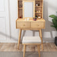 Modern 2-Drawers Solid Wood Dressing Table Mirror Makeup Table Clearhalo 'Bedroom Furniture' 'furn' 'furn_makeup_vanities' 'Furniture' 'Makeup Vanities' 'makeup_vanities' 6289932