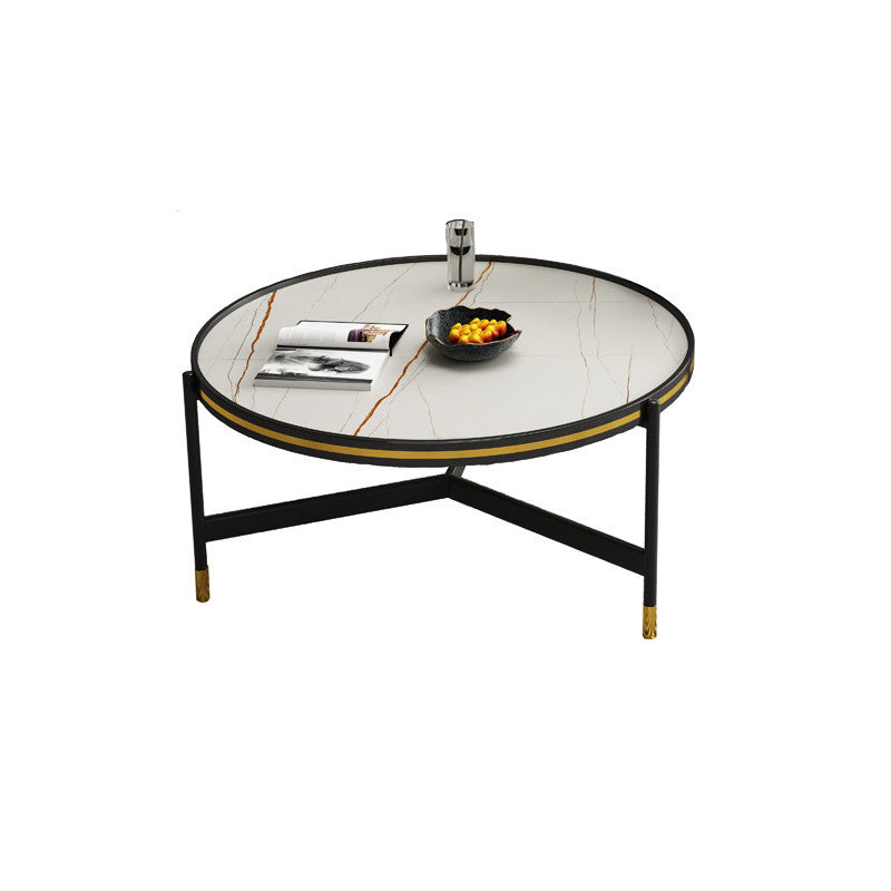 Round Slate 3 Legs Coffee Cocktail Table 2-Piece Coffee Table Set Clearhalo 'Coffee & Accent Tables' 'Coffee Tables' 'coffee_tables' 'furn' 'furn_coffee_tables' 'Furniture' 'Living Room Furniture' 6290011