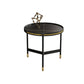 Round Slate 3 Legs Coffee Cocktail Table 2-Piece Coffee Table Set 19.7"L x 19.7"W x 19.7"H Black Gold Clearhalo 'Coffee & Accent Tables' 'Coffee Tables' 'coffee_tables' 'furn' 'furn_coffee_tables' 'Furniture' 'Living Room Furniture' 6290016