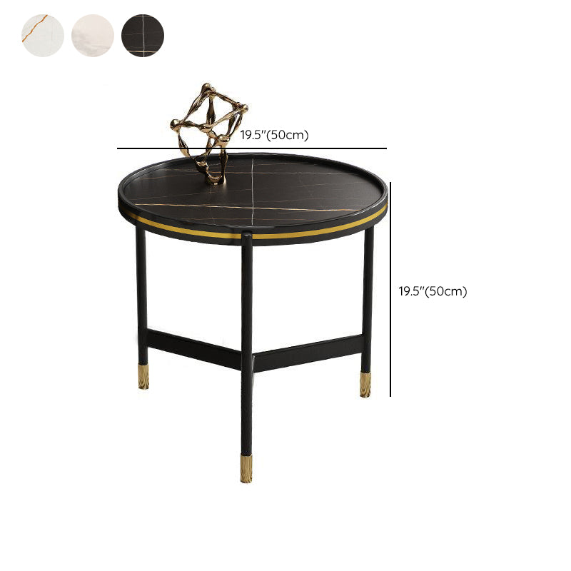 Round Slate 3 Legs Coffee Cocktail Table 2-Piece Coffee Table Set Clearhalo 'Coffee & Accent Tables' 'Coffee Tables' 'coffee_tables' 'furn' 'furn_coffee_tables' 'Furniture' 'Living Room Furniture' 6290022