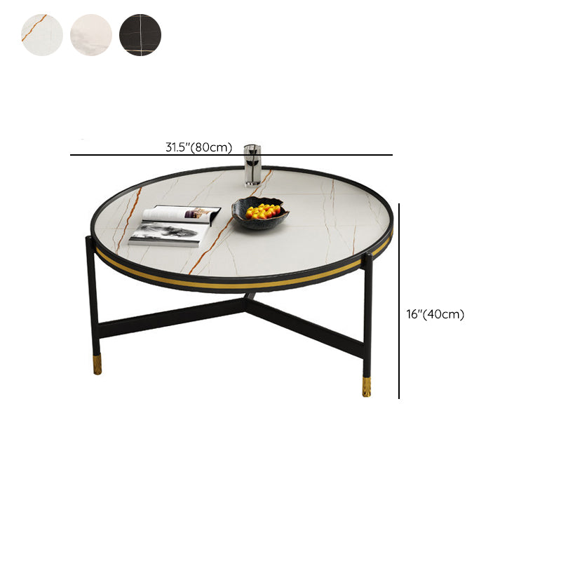 Round Slate 3 Legs Coffee Cocktail Table 2-Piece Coffee Table Set Clearhalo 'Coffee & Accent Tables' 'Coffee Tables' 'coffee_tables' 'furn' 'furn_coffee_tables' 'Furniture' 'Living Room Furniture' 6290023
