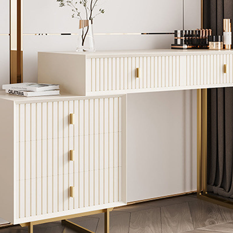 Da 15,74 "largo comò con 5 cassetti di stoccaggio tavolo da vanità crema stile glam